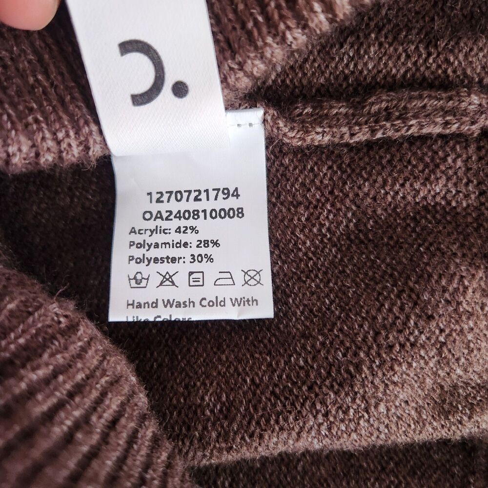 Commense Womens Turtleneck Knit Two Piece Set Loungewear Oversized Brown Medium - Picture 11 of 13